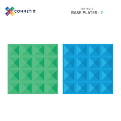 Connetix - 2 Piece Rainbow Base Plate Blue & Green Pack