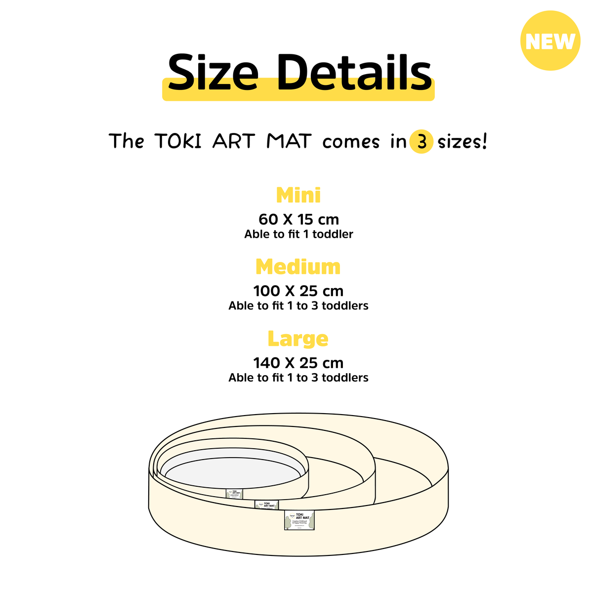 TOKI Art Mat ToppingsKids Waterproof light hasslefree play mat