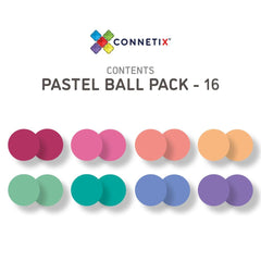 Connetix - 16 Piece Pastel Replacement Ball Pack - ToppingsKids