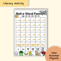 Printable Materials (Literacy Activity) - Roll A Word Family