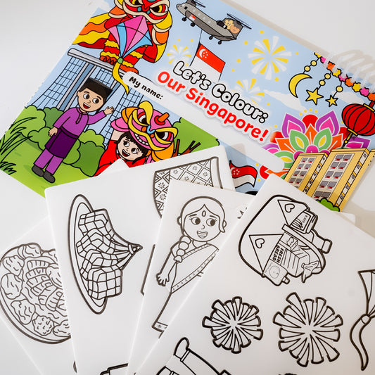 TOKI Colouring & Reusable Sticker Book - Let's Colour Our Singapore