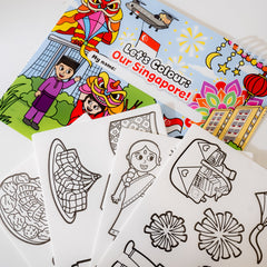 TOKI Colouring & Reusable Sticker Book - Let's Colour Our Singapore