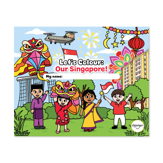 TOKI Colouring & Reusable Sticker Book - Let's Colour Our Singapore