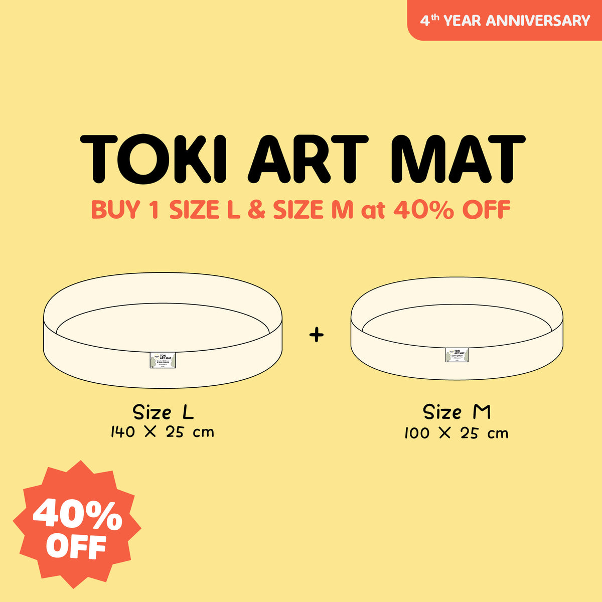 TOKI Art Mat ToppingsKids Waterproof light hasslefree play mat